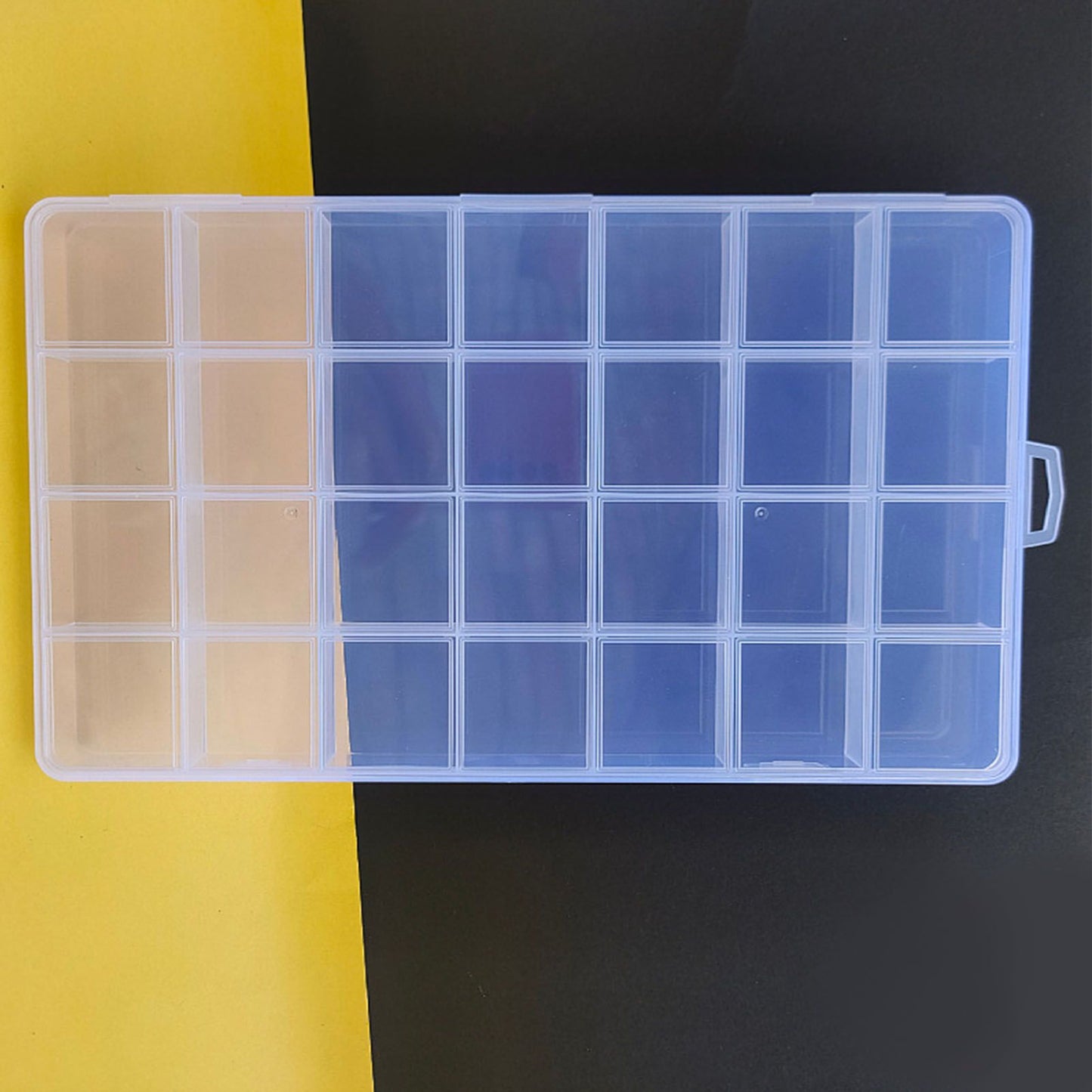 Clear Plastic Storage Box 28 Grids ABS Transparent Small Item Organizer Box for Jewelry Hair Ties V1294-YM0512-3117220242211