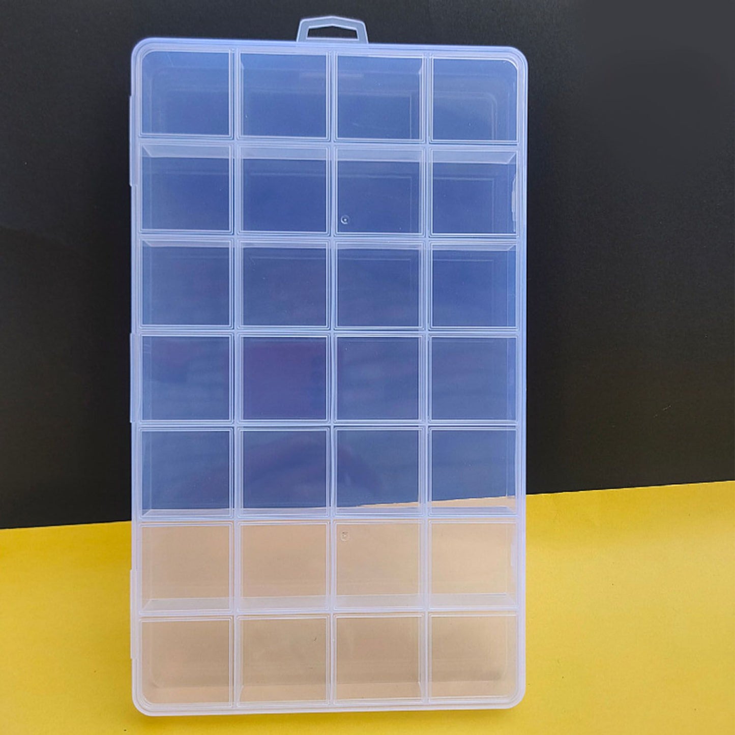 Clear Plastic Storage Box 28 Grids ABS Transparent Small Item Organizer Box for Jewelry Hair Ties V1294-YM0512-3117220242211