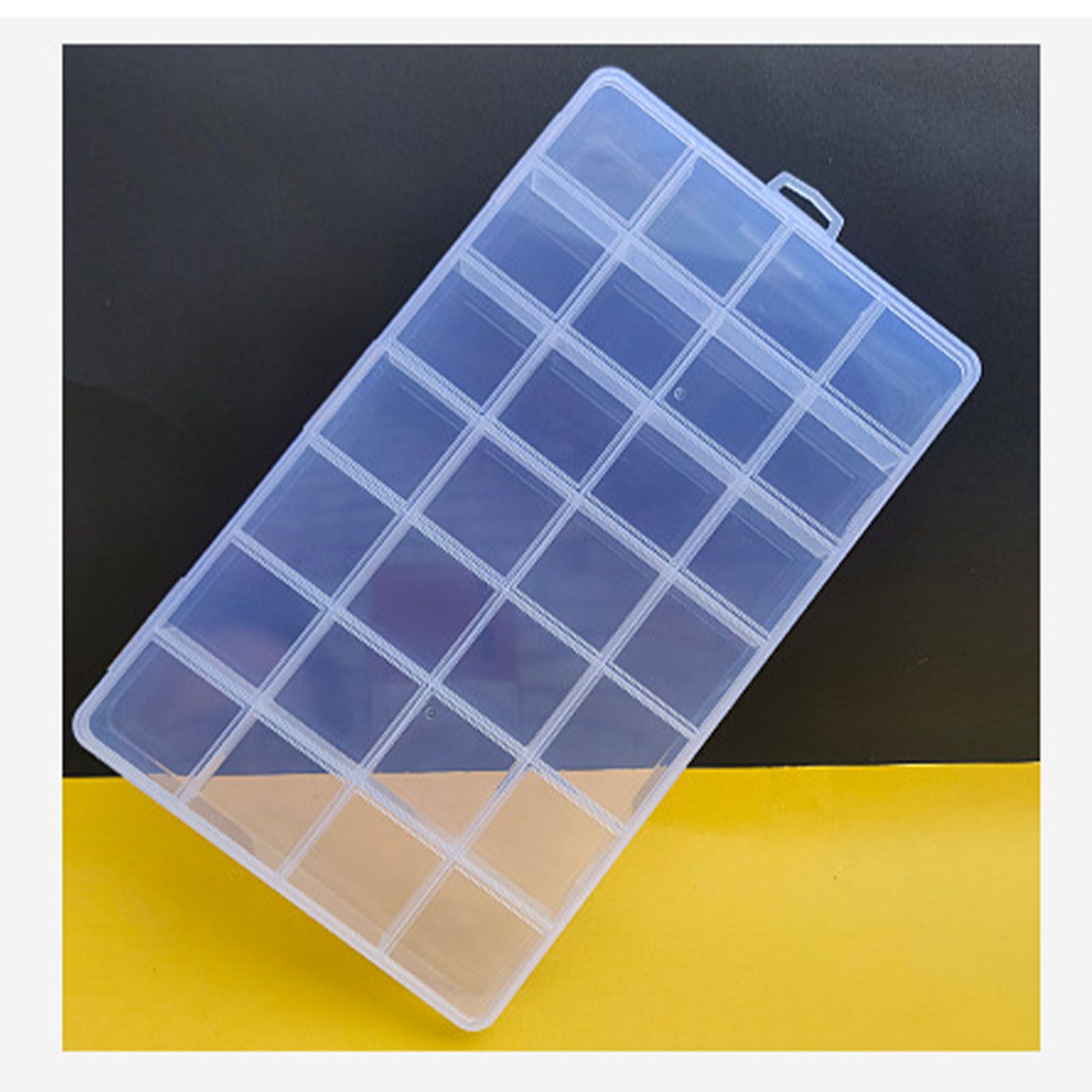Clear Plastic Storage Box 28 Grids ABS Transparent Small Item Organizer Box for Jewelry Hair Ties V1294-YM0512-3117220242211