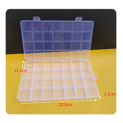 Clear Plastic Storage Box 28 Grids ABS Transparent Small Item Organizer Box for Jewelry Hair Ties V1294-YM0512-3117220242211