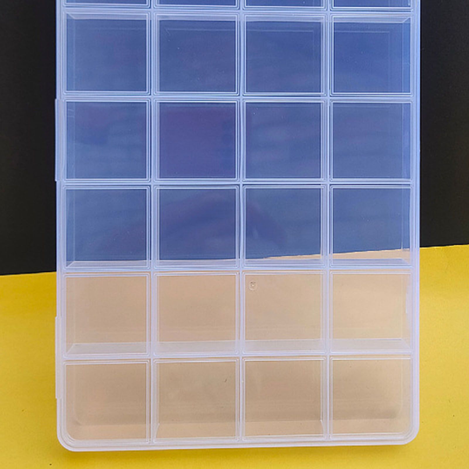 Clear Plastic Storage Box 28 Grids ABS Transparent Small Item Organizer Box for Jewelry Hair Ties V1294-YM0512-3117220242211
