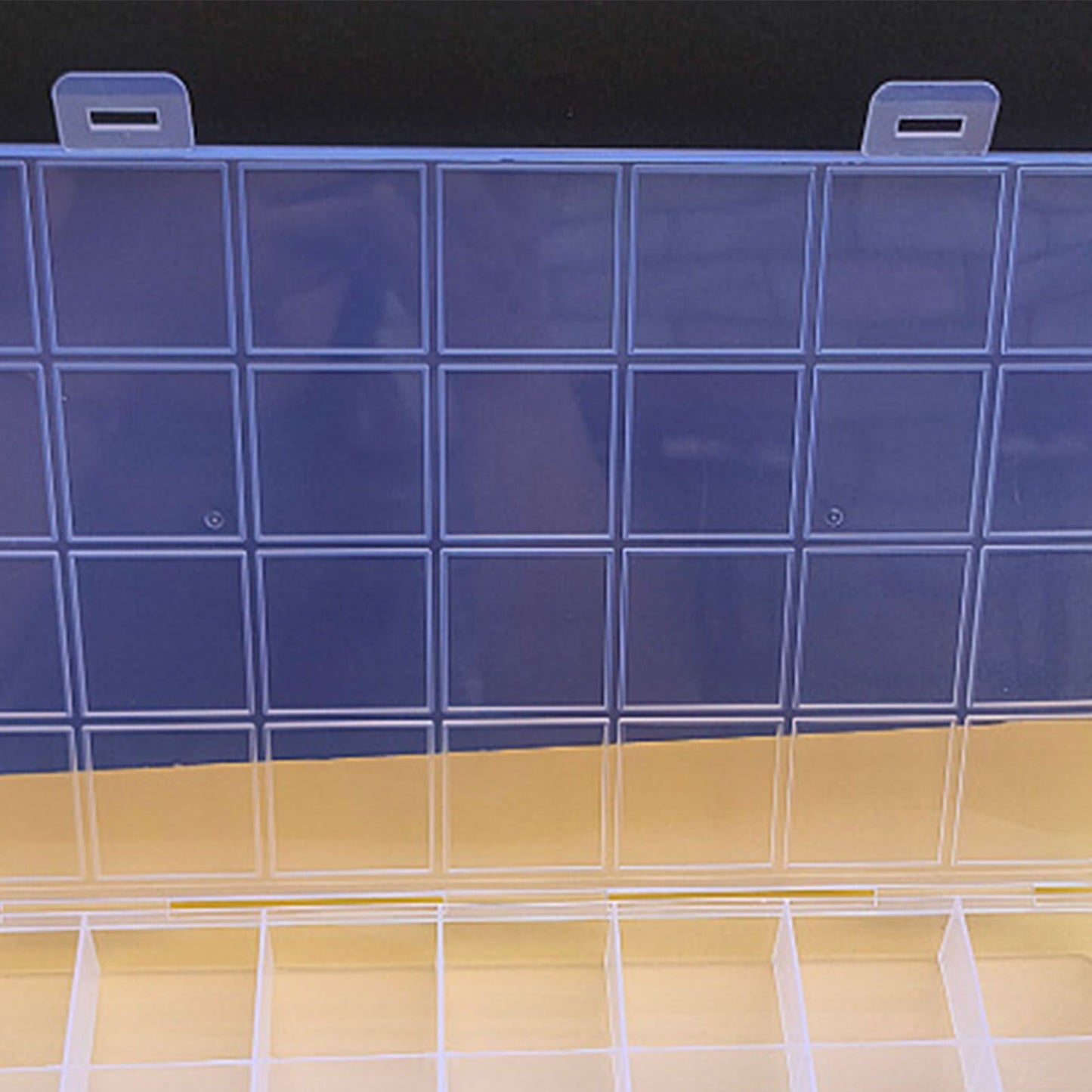 Clear Plastic Storage Box 28 Grids ABS Transparent Small Item Organizer Box for Jewelry Hair Ties V1294-YM0512-3117220242211