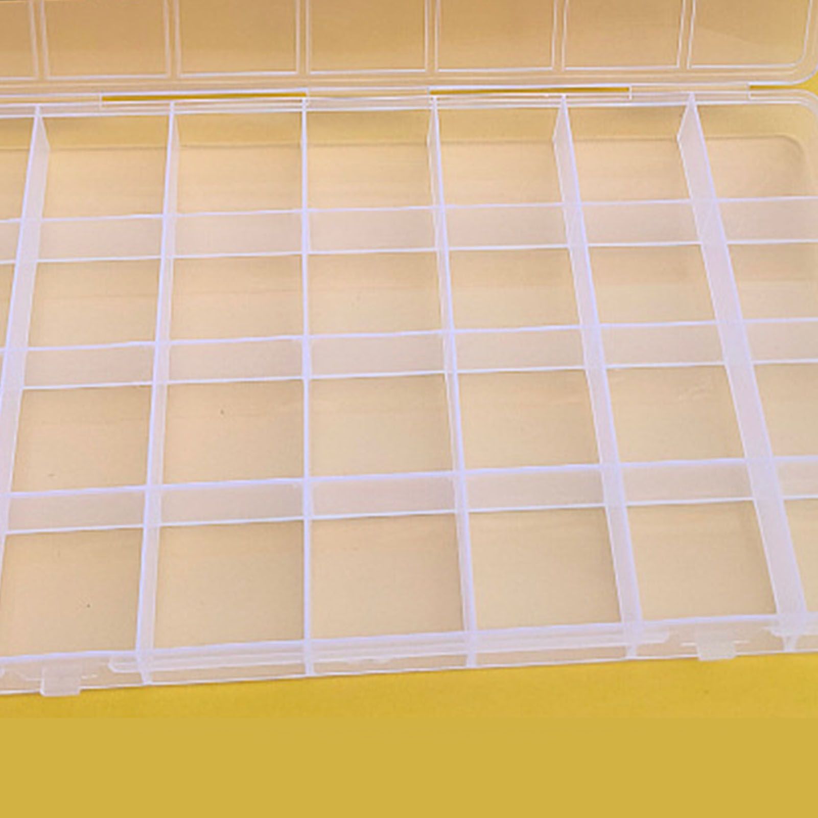 Clear Plastic Storage Box 28 Grids ABS Transparent Small Item Organizer Box for Jewelry Hair Ties V1294-YM0512-3117220242211