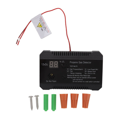 RV Propane Gas Detector 85dB Loudly Sound Alarms RV Propane Alarm with UL Certified Sensor Black V1294-YM0512-3117220247812