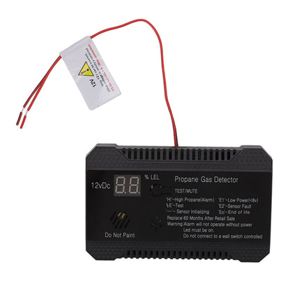 RV Propane Gas Detector 85dB Loudly Sound Alarms RV Propane Alarm with UL Certified Sensor Black V1294-YM0512-3117220247812