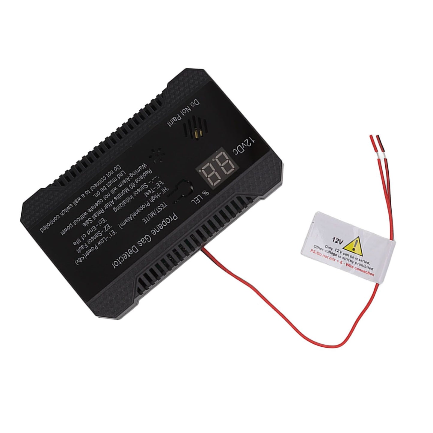 RV Propane Gas Detector 85dB Loudly Sound Alarms RV Propane Alarm with UL Certified Sensor Black V1294-YM0512-3117220247812