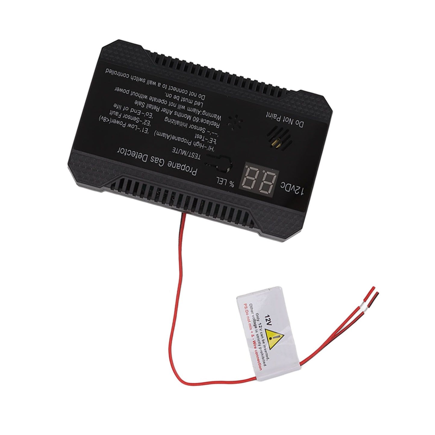RV Propane Gas Detector 85dB Loudly Sound Alarms RV Propane Alarm with UL Certified Sensor Black V1294-YM0512-3117220247812