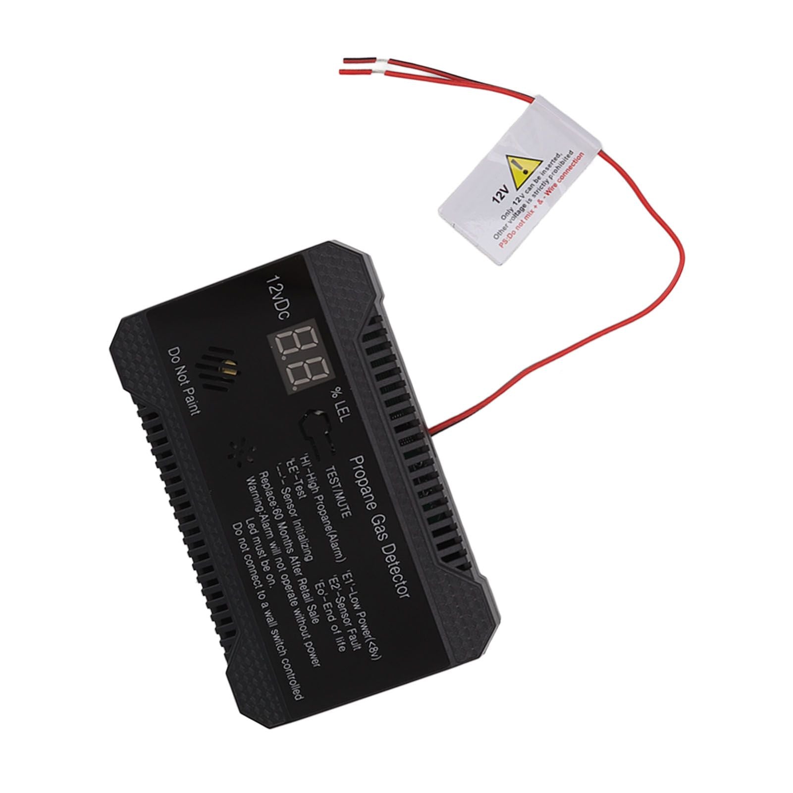 RV Propane Gas Detector 85dB Loudly Sound Alarms RV Propane Alarm with UL Certified Sensor Black V1294-YM0512-3117220247812