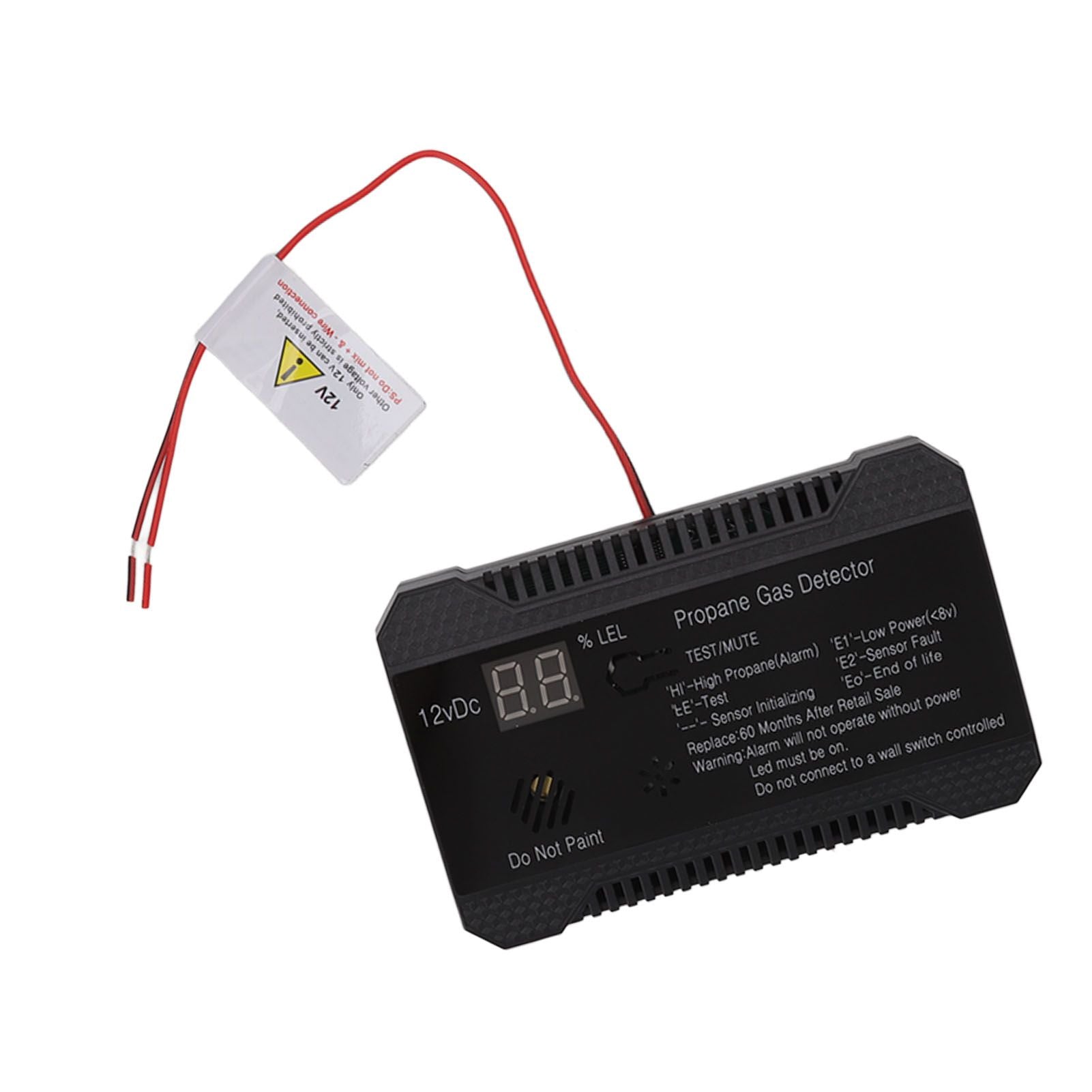 RV Propane Gas Detector 85dB Loudly Sound Alarms RV Propane Alarm with UL Certified Sensor Black V1294-YM0512-3117220247812