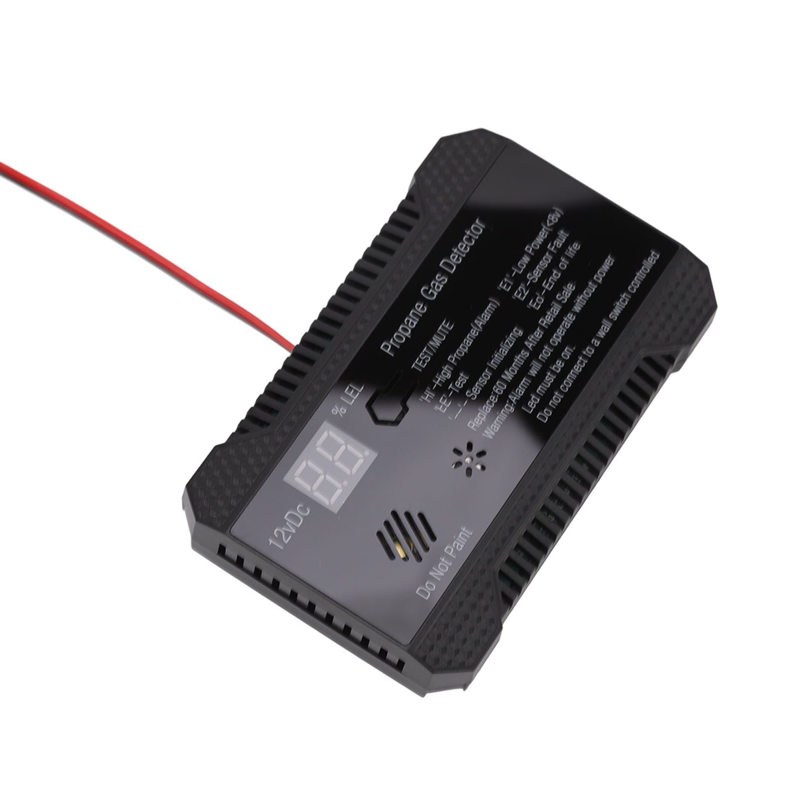 RV Propane Gas Detector 85dB Loudly Sound Alarms RV Propane Alarm with UL Certified Sensor Black V1294-YM0512-3117220247812