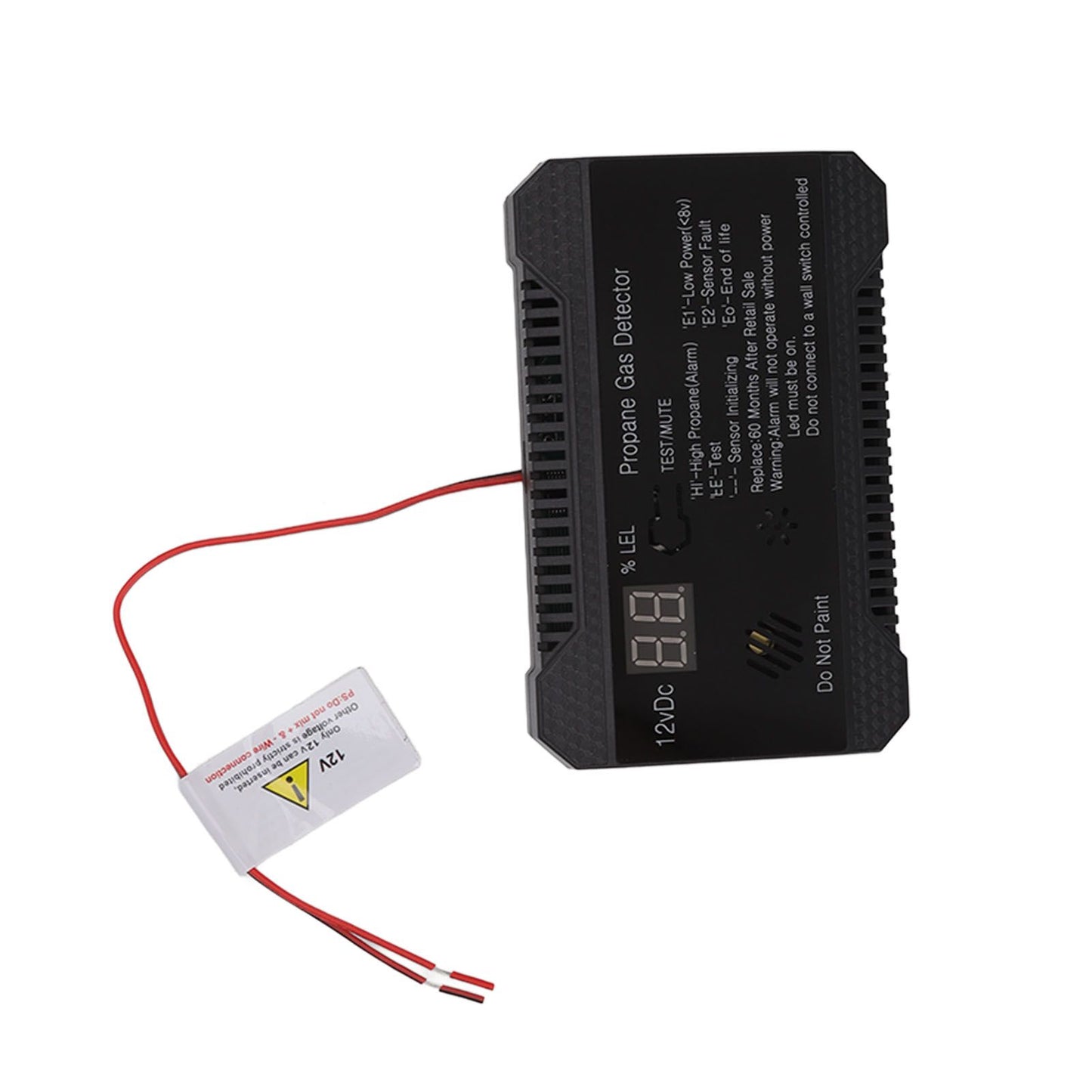 RV Propane Gas Detector 85dB Loudly Sound Alarms RV Propane Alarm with UL Certified Sensor Black V1294-YM0512-3117220247812