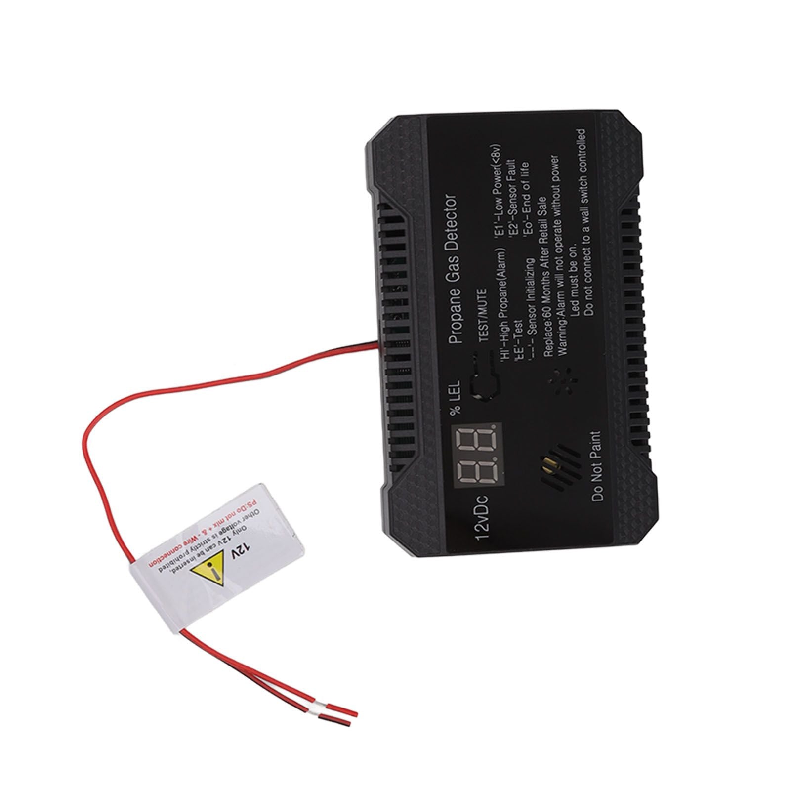 RV Propane Gas Detector 85dB Loudly Sound Alarms RV Propane Alarm with UL Certified Sensor Black V1294-YM0512-3117220247812