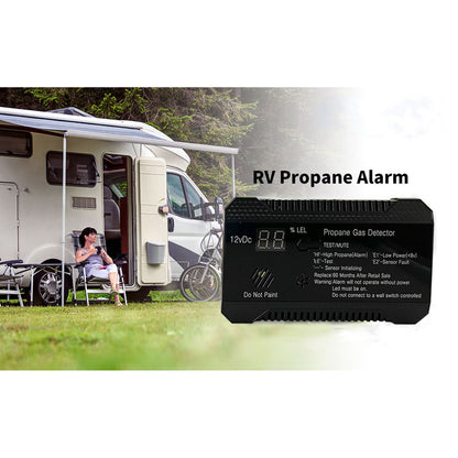 RV Propane Gas Detector 85dB Loudly Sound Alarms RV Propane Alarm with UL Certified Sensor Black V1294-YM0512-3117220247812