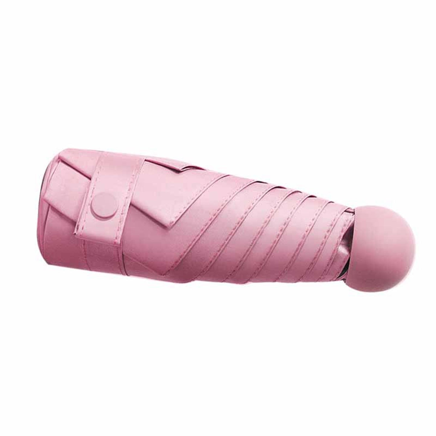 6 Ribs Folding Umbrella Five Fold UV Proof Sunscreen Capsule Umbrella for Sunny Rainy Days Pink with Storage V1294-YM0512-3117220249311