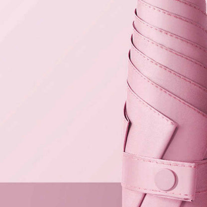 6 Ribs Folding Umbrella Five Fold UV Proof Sunscreen Capsule Umbrella for Sunny Rainy Days Pink with Storage V1294-YM0512-3117220249311
