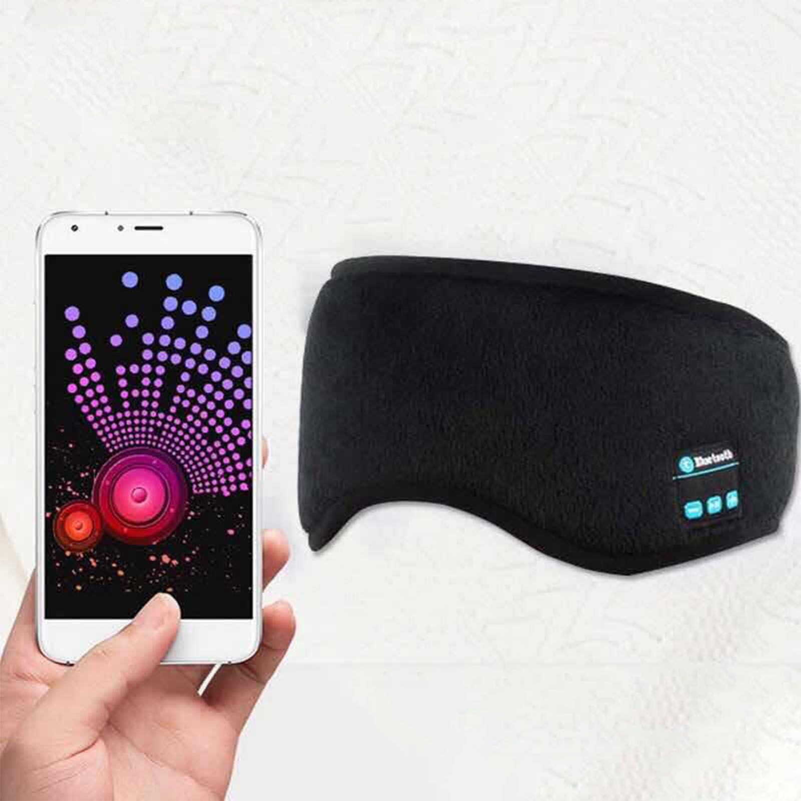 Smart Eye Mask Wireless Bluetooth 5.0 Music Communication Light Shading for Sleep Black V1294-YM0512-3117220249511