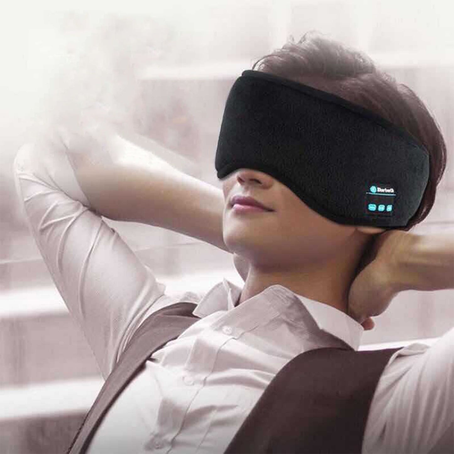 Smart Eye Mask Wireless Bluetooth 5.0 Music Communication Light Shading for Sleep Black V1294-YM0512-3117220249511