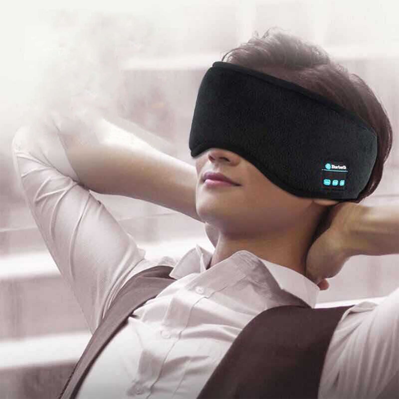 Smart Eye Mask Wireless Bluetooth 5.0 Music Communication Light Shading for Sleep Black V1294-YM0512-3117220249511