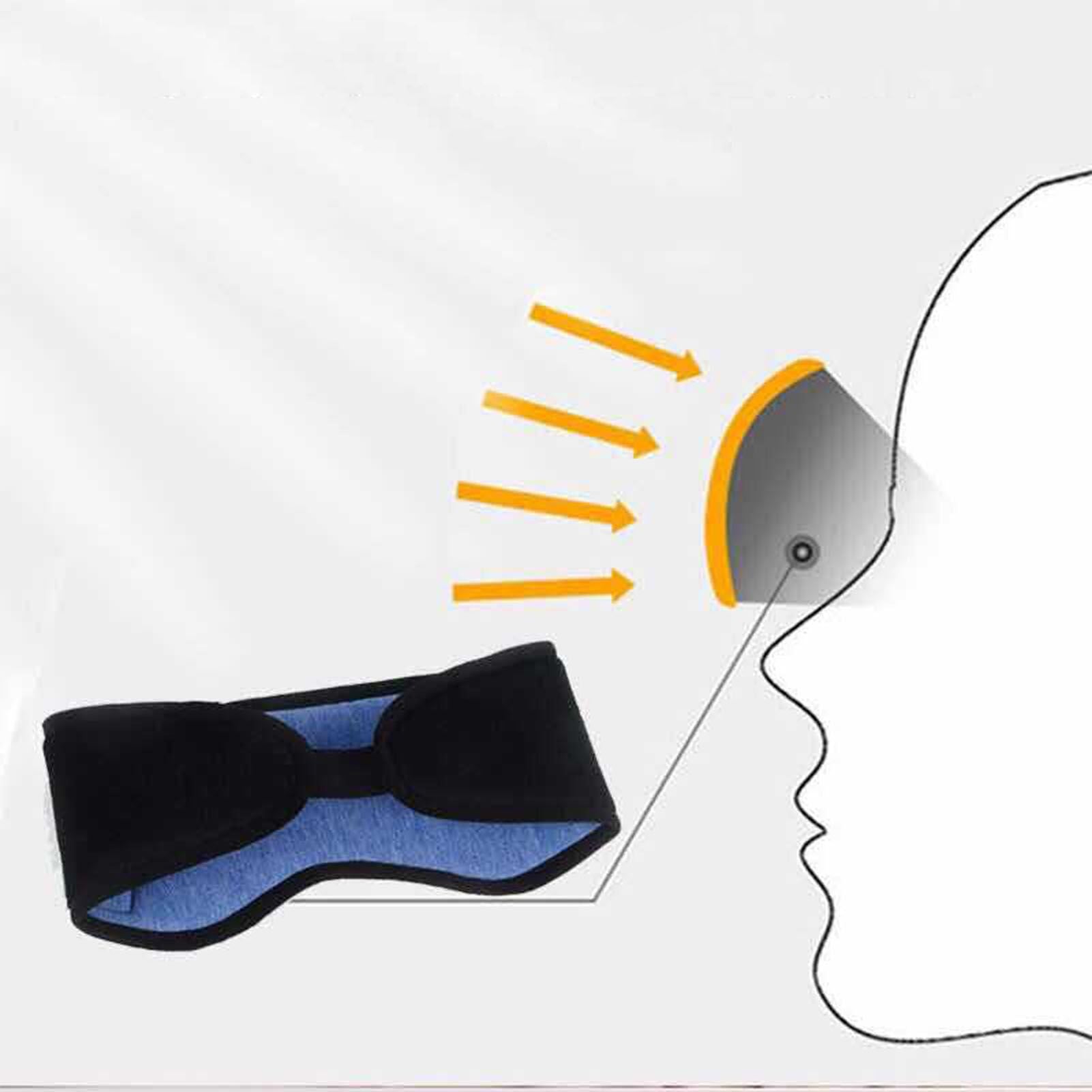 Smart Eye Mask Wireless Bluetooth 5.0 Music Communication Light Shading for Sleep Black V1294-YM0512-3117220249511