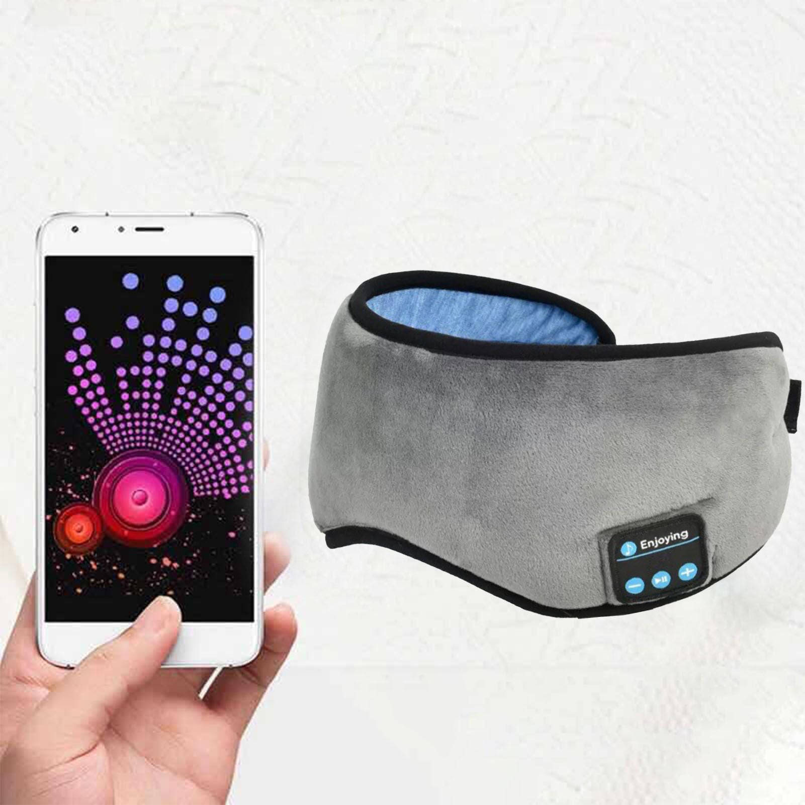 Smart Eye Mask Wireless Bluetooth 5.0 Music Communication Light Shading for Sleep Grey V1294-YM0512-3117220249512