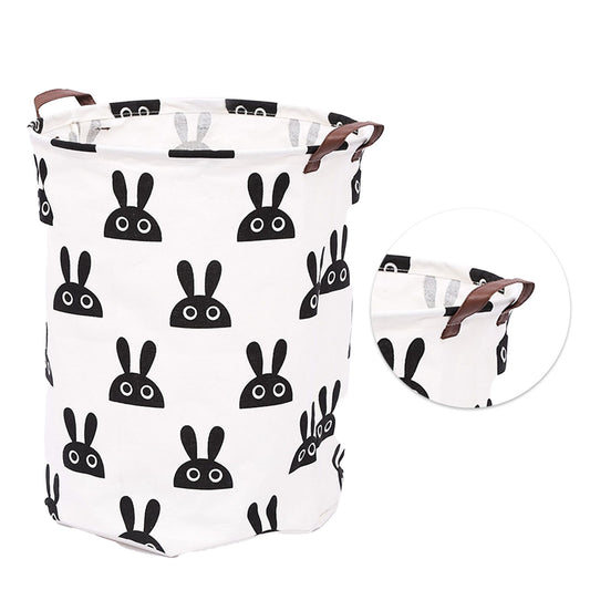 Laundry Basket Cute Rabbit Cotton 40x40x50cm Dirty Clothes Hamper Storage Basket Waterproof Lining Bin V1294-YM0512-3117220249911