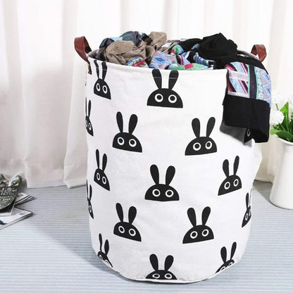 Laundry Basket Cute Rabbit Cotton 40x40x50cm Dirty Clothes Hamper Storage Basket Waterproof Lining Bin V1294-YM0512-3117220249911