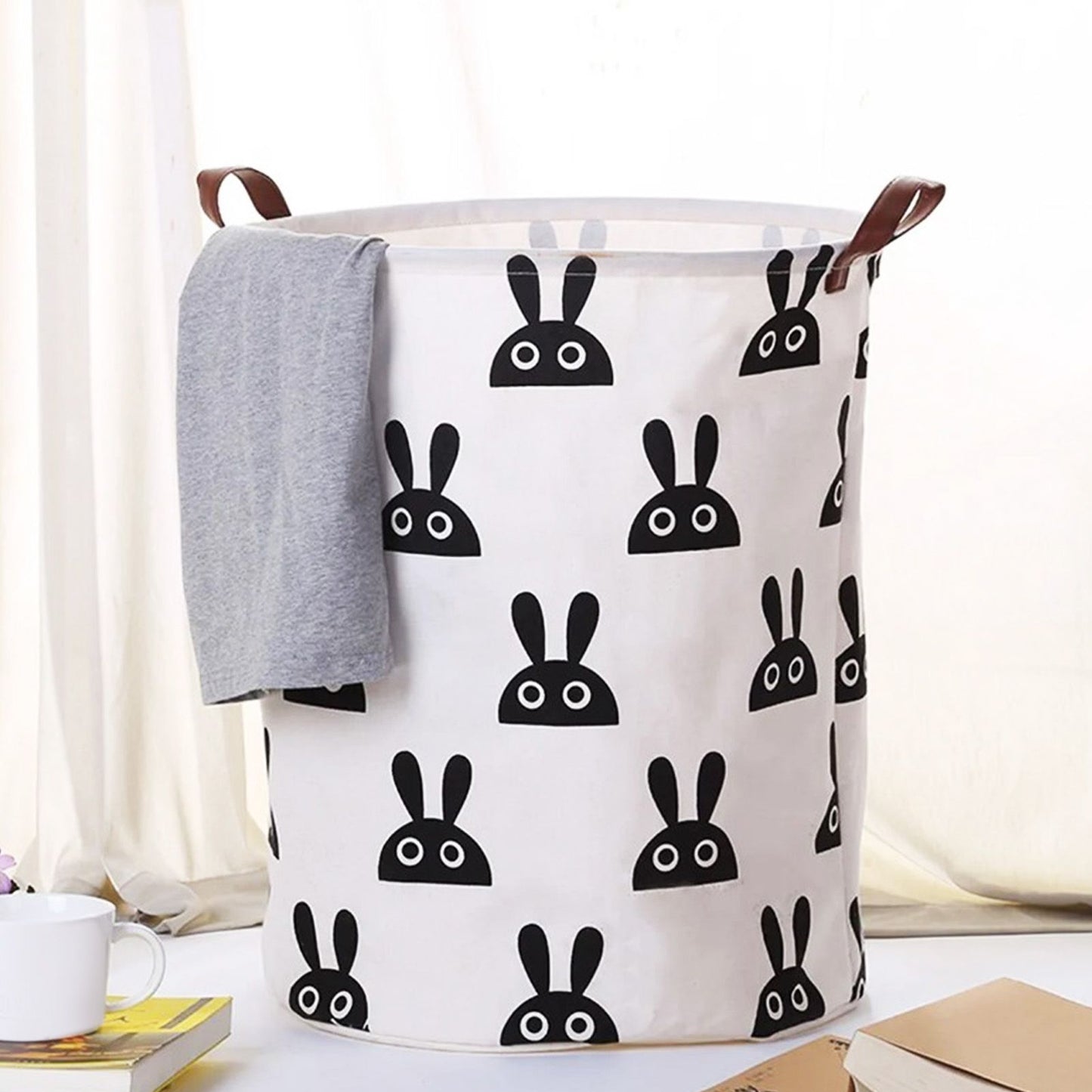 Laundry Basket Cute Rabbit Cotton 40x40x50cm Dirty Clothes Hamper Storage Basket Waterproof Lining Bin V1294-YM0512-3117220249911