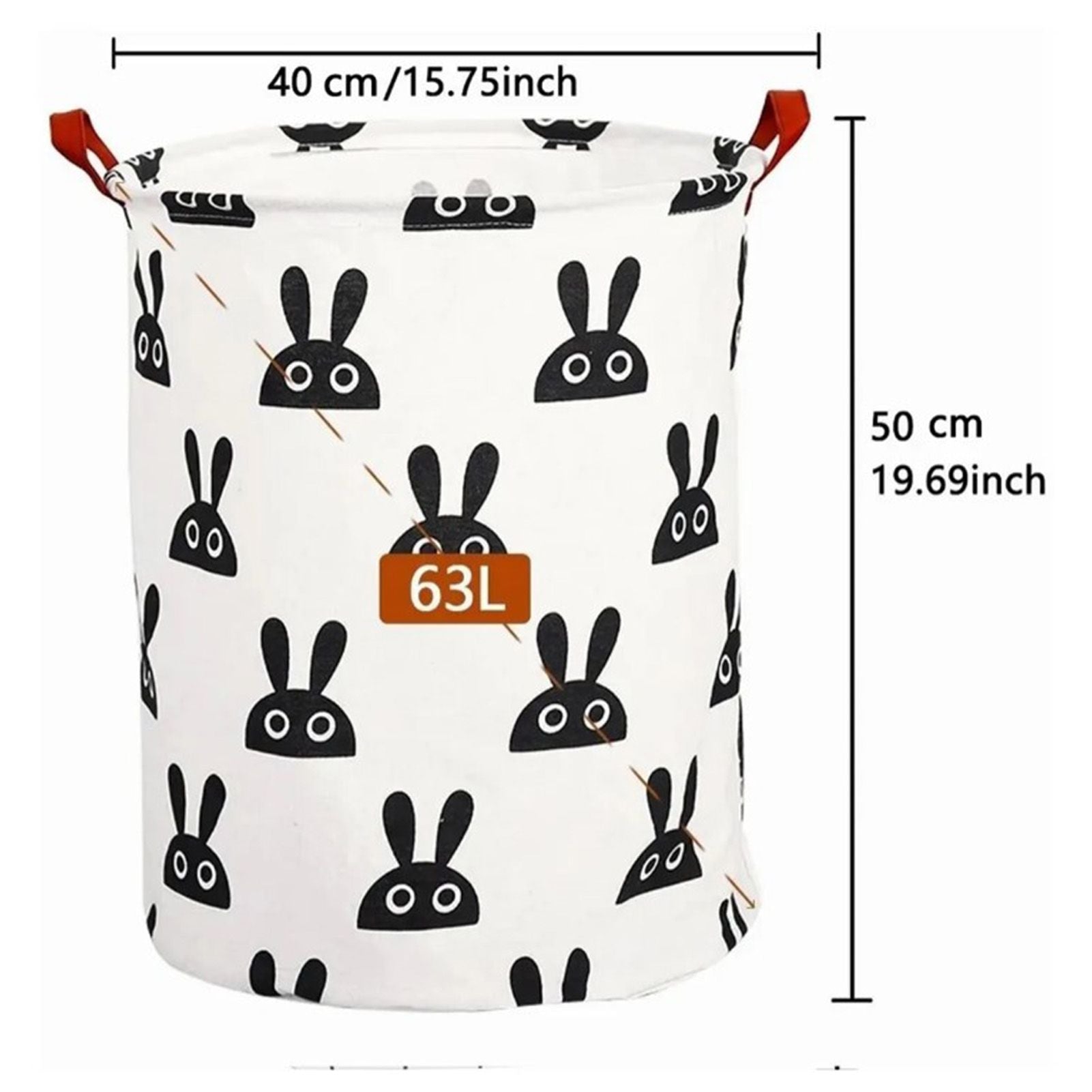 Laundry Basket Cute Rabbit Cotton 40x40x50cm Dirty Clothes Hamper Storage Basket Waterproof Lining Bin V1294-YM0512-3117220249911
