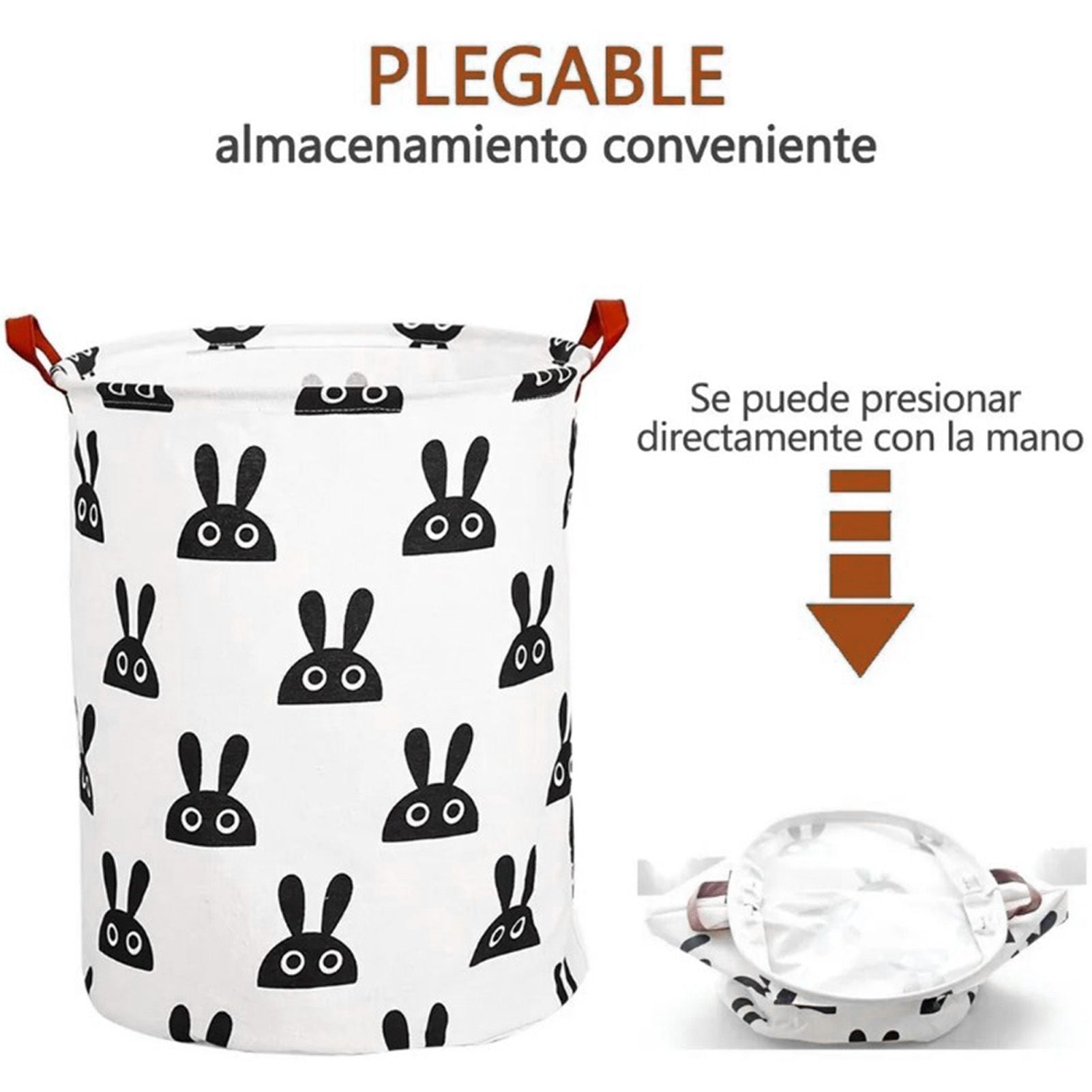 Laundry Basket Cute Rabbit Cotton 40x40x50cm Dirty Clothes Hamper Storage Basket Waterproof Lining Bin V1294-YM0512-3117220249911