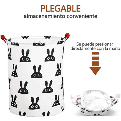 Laundry Basket Cute Rabbit Cotton 40x40x50cm Dirty Clothes Hamper Storage Basket Waterproof Lining Bin V1294-YM0512-3117220249911