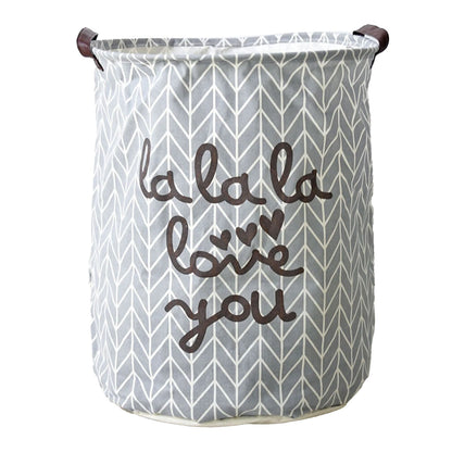 Laundry Basket Cotton Linen Foldable Round Dirty Clothes Storage Bag Folding Laundry Hamper for Home V1294-YM0512-3117220250012