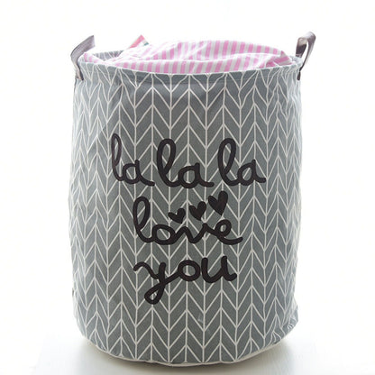 Laundry Basket Cotton Linen Foldable Round Dirty Clothes Storage Bag Folding Laundry Hamper for Home V1294-YM0512-3117220250012