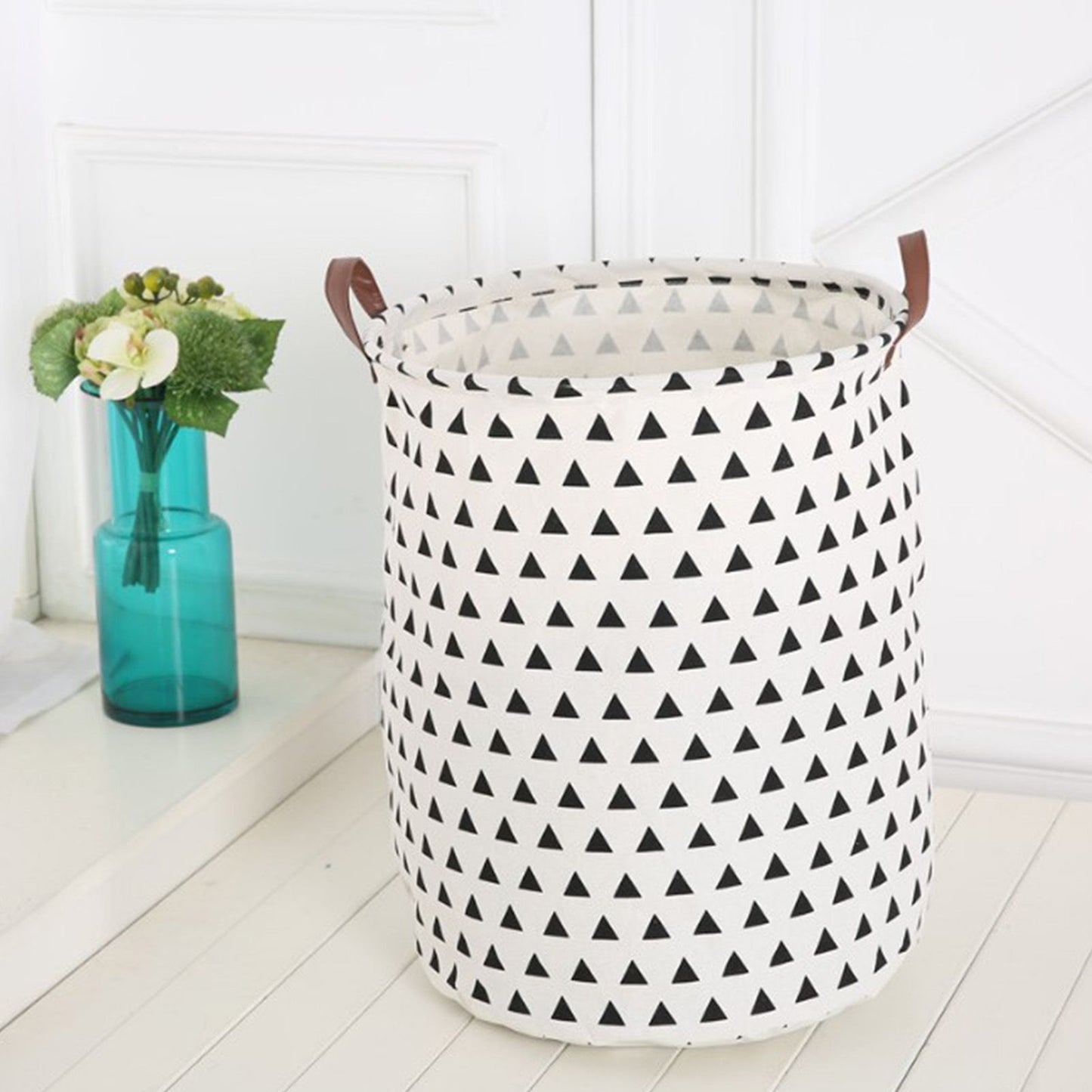 Laundry Basket Cotton Linen 40x40x50cm Dirty Clothes Hamper Storage Basket Waterproof Lining Bin V1294-YM0512-3117220250111