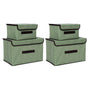 4 Pcs Non Woven Storage Box Case Dustproof Collapsible Two Large and Two Small for Household Home Light Green V1294-YM0512-3117220250911