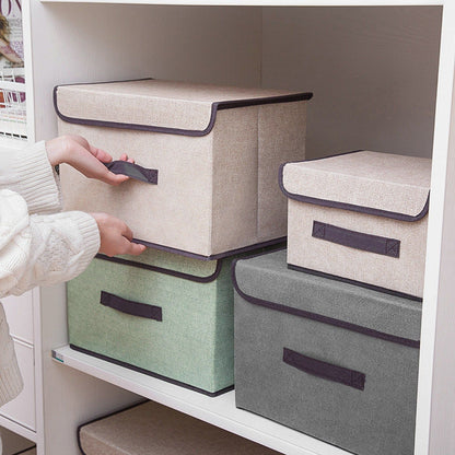 4 Pcs Non Woven Storage Box Case Dustproof Collapsible Two Large and Two Small for Household Home Light Green V1294-YM0512-3117220250911