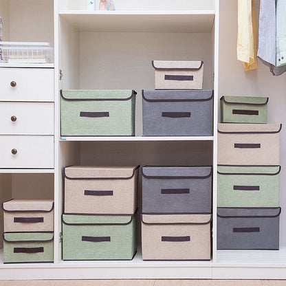 4 Pcs Non Woven Storage Box Case Dustproof Collapsible Two Large and Two Small for Household Home Light Green V1294-YM0512-3117220250911