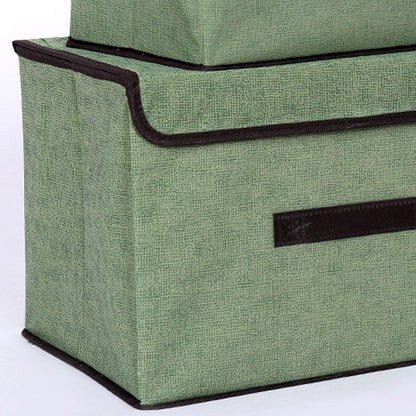 4 Pcs Non Woven Storage Box Case Dustproof Collapsible Two Large and Two Small for Household Home Light Green V1294-YM0512-3117220250911