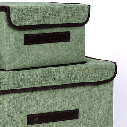 4 Pcs Non Woven Storage Box Case Dustproof Collapsible Two Large and Two Small for Household Home Light Green V1294-YM0512-3117220250911