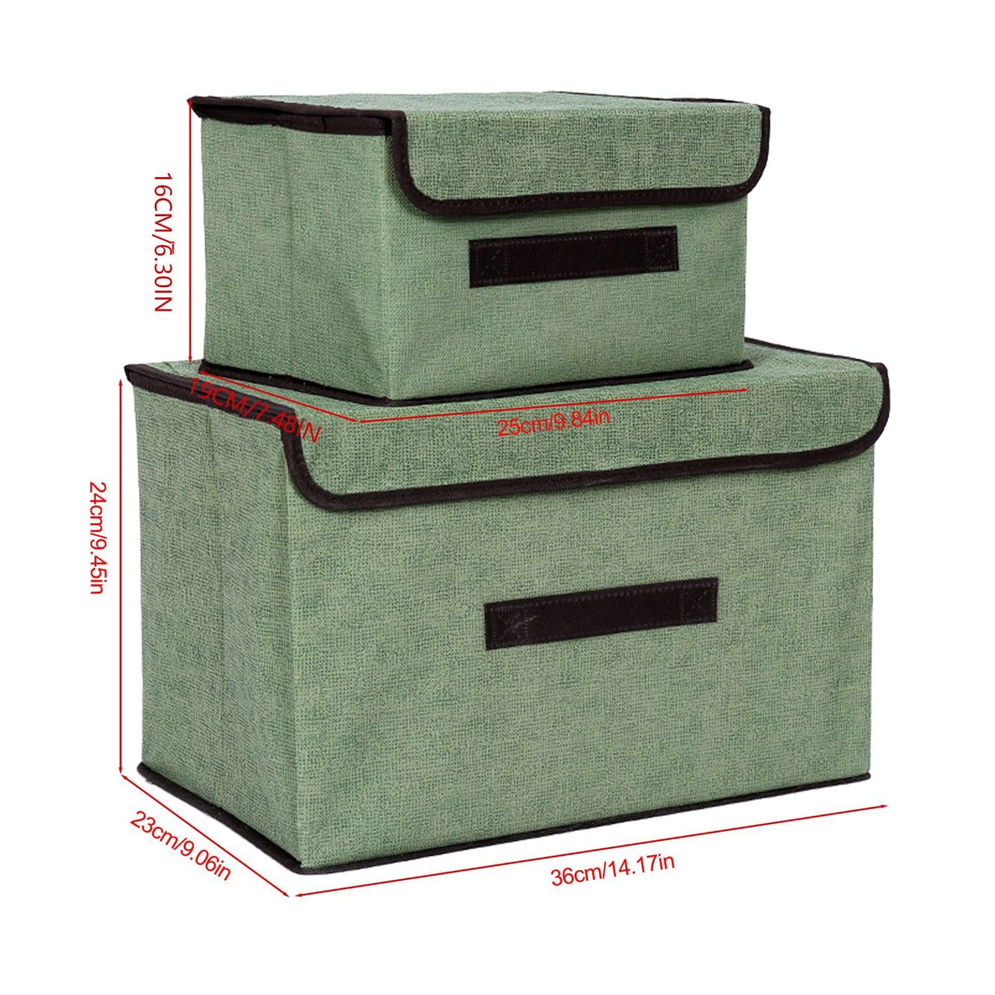 4 Pcs Non Woven Storage Box Case Dustproof Collapsible Two Large and Two Small for Household Home Light Green V1294-YM0512-3117220250911