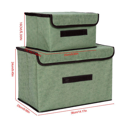 4 Pcs Non Woven Storage Box Case Dustproof Collapsible Two Large and Two Small for Household Home Light Green V1294-YM0512-3117220250911