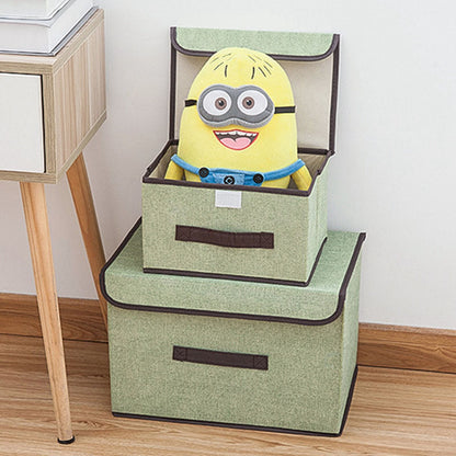 4 Pcs Non Woven Storage Box Case Dustproof Collapsible Two Large and Two Small for Household Home Light Green V1294-YM0512-3117220250911