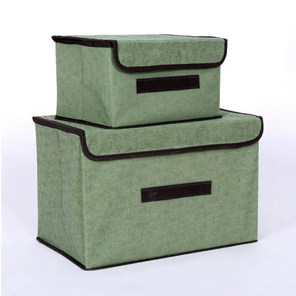 4 Pcs Non Woven Storage Box Case Dustproof Collapsible Two Large and Two Small for Household Home Light Green V1294-YM0512-3117220250911