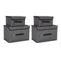 4 Pcs Non Woven Storage Box Case Dustproof Collapsible Two Large and Two Small for Household Home Grey V1294-YM0512-3117220250913