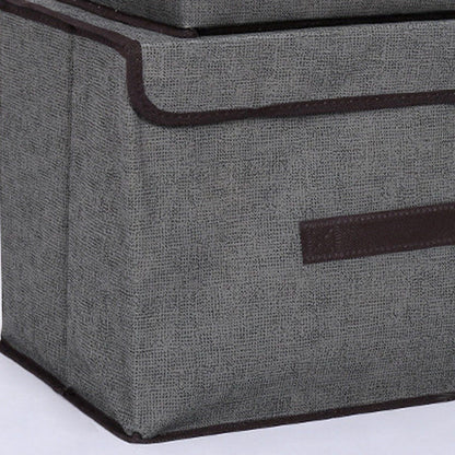 4 Pcs Non Woven Storage Box Case Dustproof Collapsible Two Large and Two Small for Household Home Grey V1294-YM0512-3117220250913