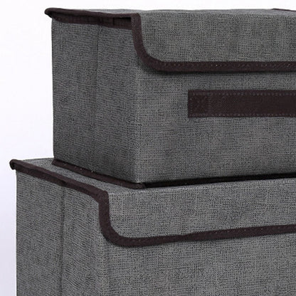 4 Pcs Non Woven Storage Box Case Dustproof Collapsible Two Large and Two Small for Household Home Grey V1294-YM0512-3117220250913