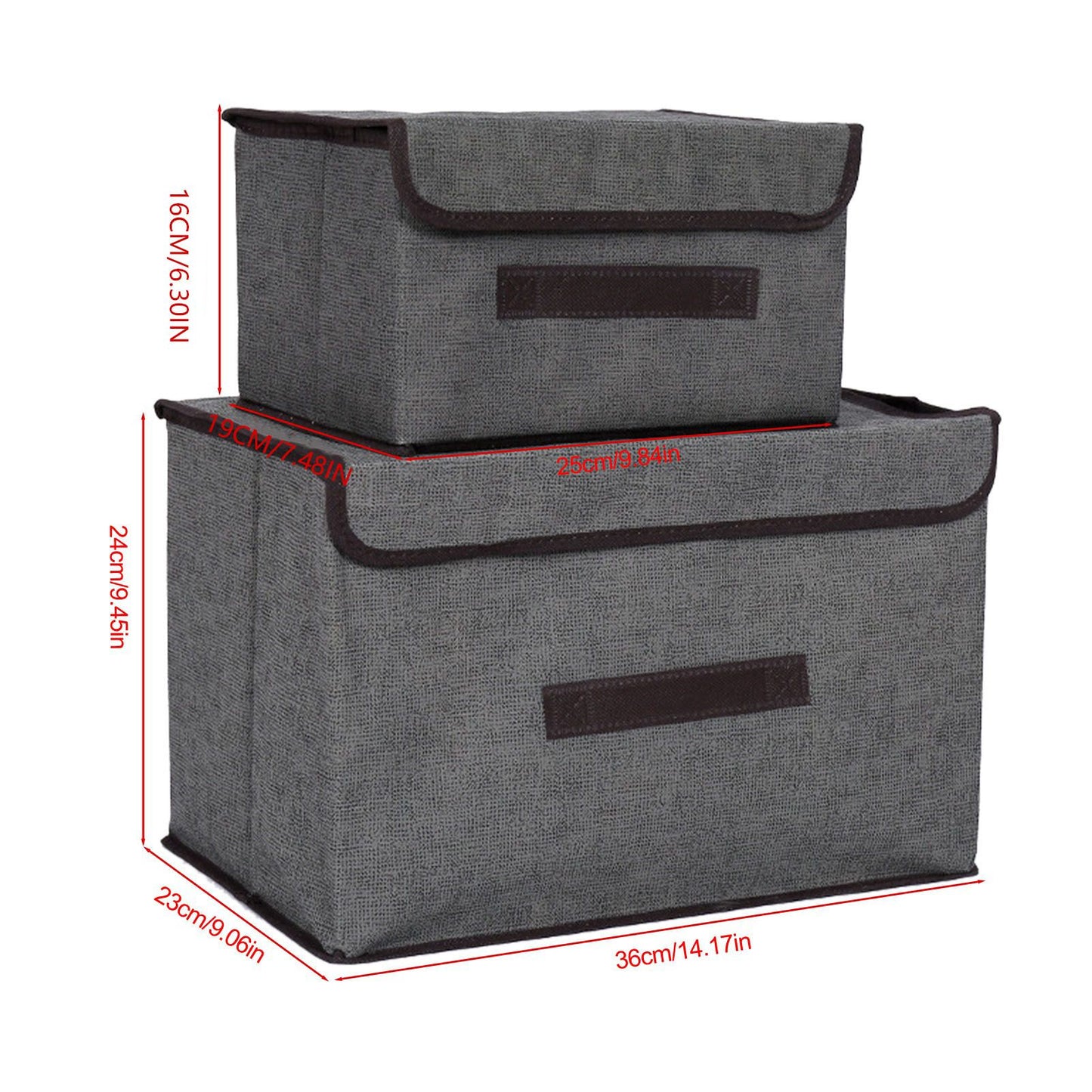 4 Pcs Non Woven Storage Box Case Dustproof Collapsible Two Large and Two Small for Household Home Grey V1294-YM0512-3117220250913