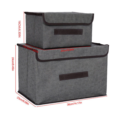 4 Pcs Non Woven Storage Box Case Dustproof Collapsible Two Large and Two Small for Household Home Grey V1294-YM0512-3117220250913