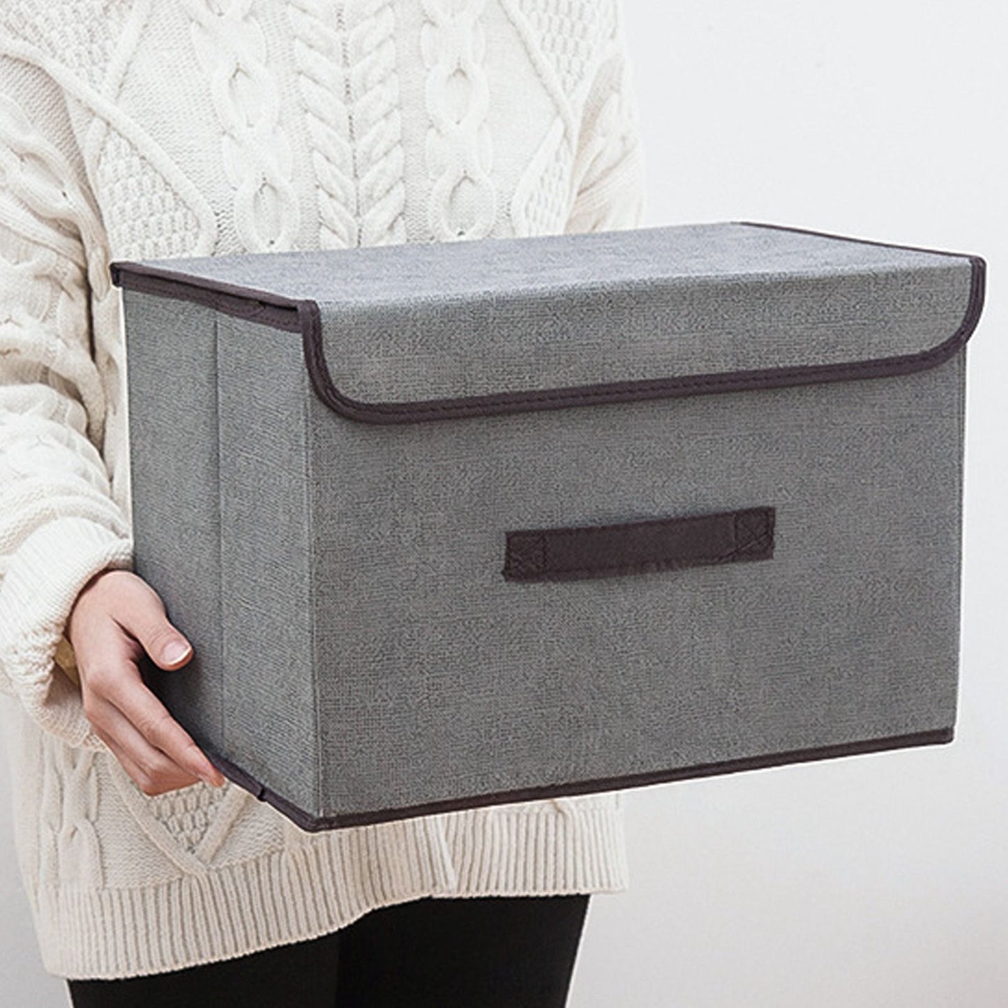 4 Pcs Non Woven Storage Box Case Dustproof Collapsible Two Large and Two Small for Household Home Grey V1294-YM0512-3117220250913