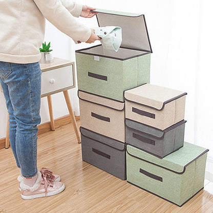 4 Pcs Non Woven Storage Box Case Dustproof Collapsible Two Large and Two Small for Household Home Grey V1294-YM0512-3117220250913