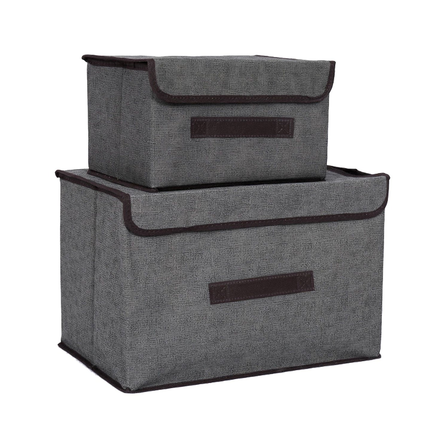 4 Pcs Non Woven Storage Box Case Dustproof Collapsible Two Large and Two Small for Household Home Grey V1294-YM0512-3117220250913